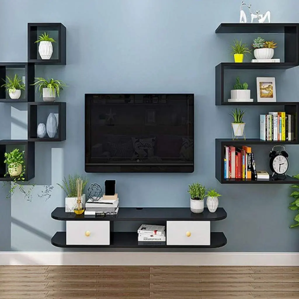Ideas creativas para decorar las repisas de tu televisor - Que se puede poner en una repisa imagenes de repisas para televisores - Que se puede poner en una repisa